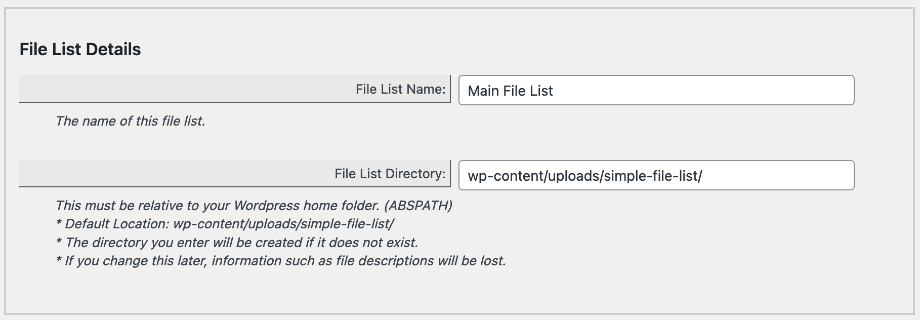 list directory contents without dates